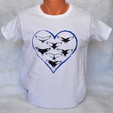 Humpback Whale Valentine Fluke t-shirt - White - short-sleeved Ladies