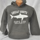 Great White Shark sweatshirt - Charcoal Grey - Hoodie Adult